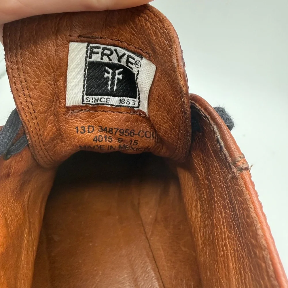 Frye Chukka Boots 13 D Leather Lace Up Cognac Brown Ankle 3487956-COG